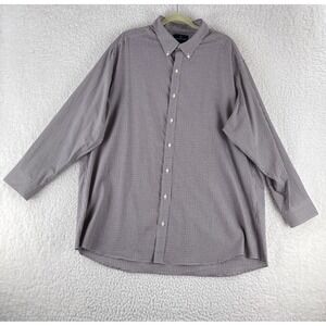 Buttoned Down Brown Plaid‎ Tailored Button-Down Dress Shirt Mens Size 3XL